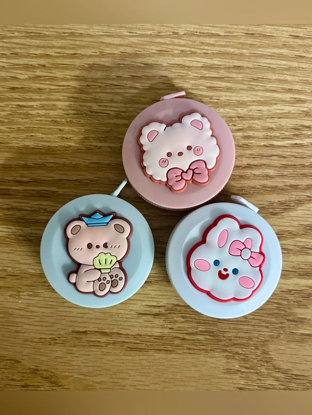 NIP Cute Pink and White Small Pets Tape Measure Set - Adorable Animal Designs